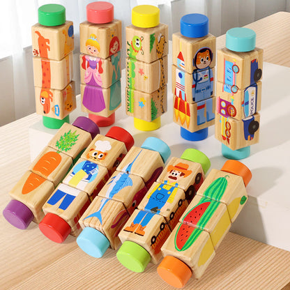 Drehpuzzle-Würfel – Knobelspiel für Kinder zum Drehen und Kombinieren