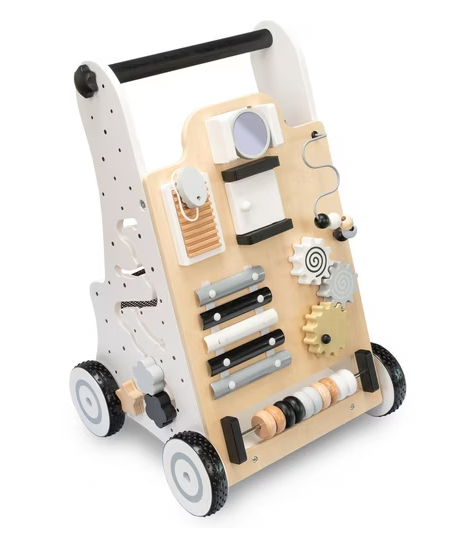 Entdecker-Lauflernwagen aus Holz – 5-in-1 Motorik- & Aktivitätswagen
