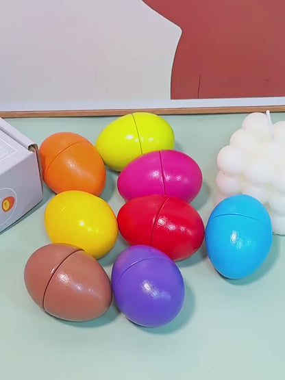 Montessori Holz Eier Steckspiel für Kinder – Lernspiel zum Stecken, Sortieren und Entdecken