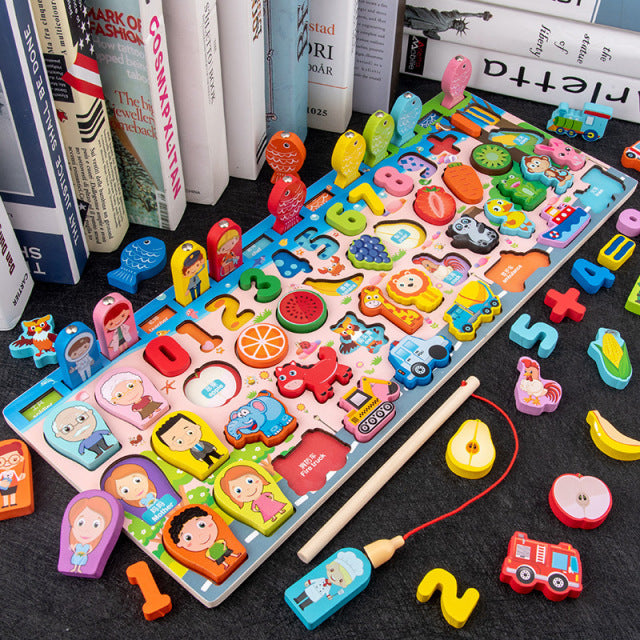 Montessori Pädagogisches Holzspielzeug Zählen Brettspiele | Angel Mathe Spielzeug für Kinder