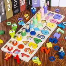 Lade das Bild in den Galerie-Viewer, Montessori Pädagogisches Holzspielzeug Zählen Brettspiele | Angel Mathe Spielzeug für Kinder
